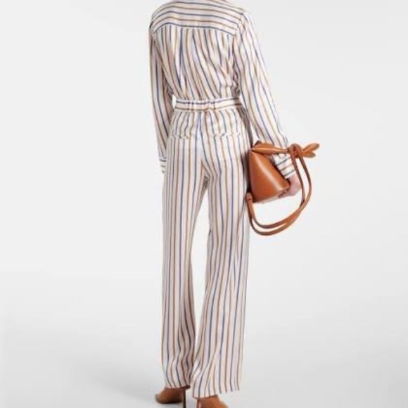 VERONICA BEARD Grigore cream, blue brown stripe Pant Size 4 NWT - Picture 5 of 16